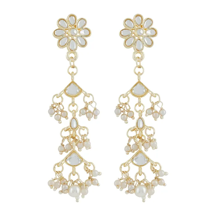 Teejh Earrings Teejh Radhika Pearl and Polki Earring Teejh Earrings Teejh Radhika Pearl and Polki Earring