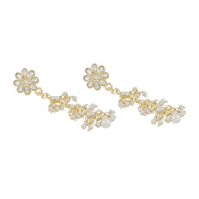 Teejh Earrings Teejh Radhika Pearl and Polki Earring Teejh Earrings Teejh Radhika Pearl and Polki Earring