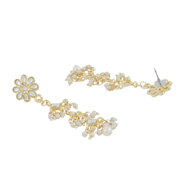 Teejh Earrings Teejh Radhika Pearl and Polki Earring Teejh Earrings Teejh Radhika Pearl and Polki Earring