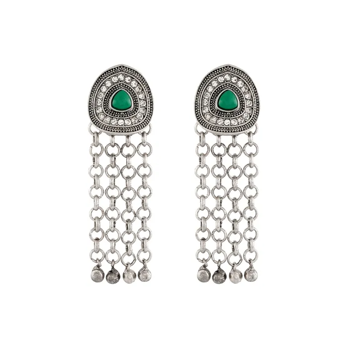 Teejh Jia Silver Green Earring Teejh Earrings