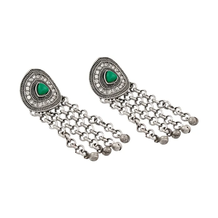 Teejh Jia Silver Green Earring Teejh Earrings
