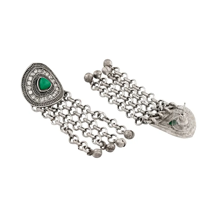 Teejh Jia Silver Green Earring Teejh Earrings