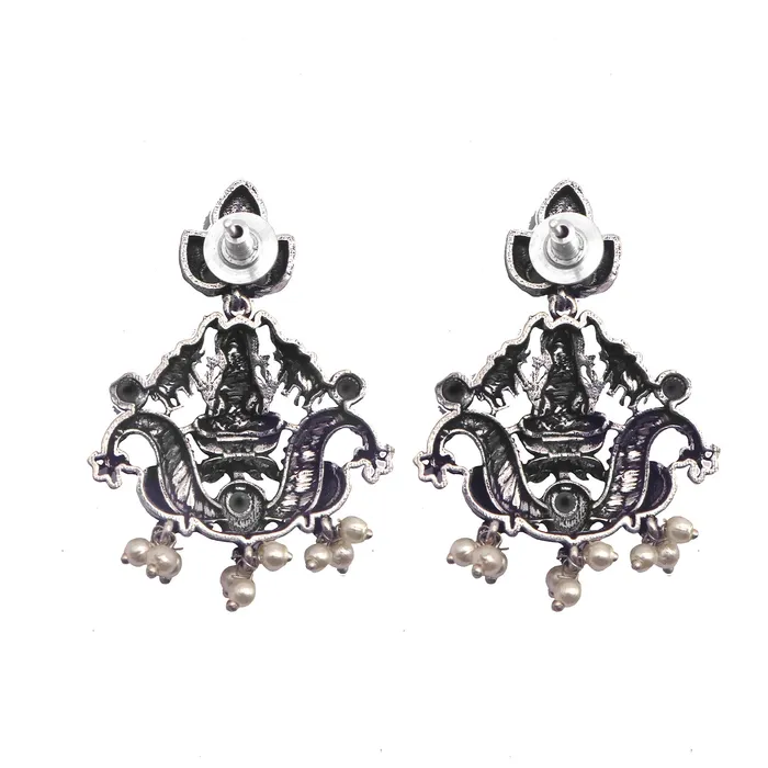 Teejh Odika Black Stone Temple Work Necklace Set Teejh Necklaces Teejh Odika Black Stone Temple Work Necklace Set Teejh Necklaces