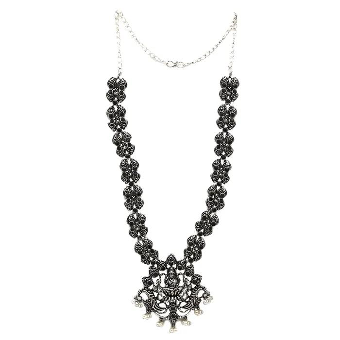 Teejh Odika Black Stone Temple Work Necklace Set Teejh Necklaces Teejh Odika Black Stone Temple Work Necklace Set Teejh Necklaces