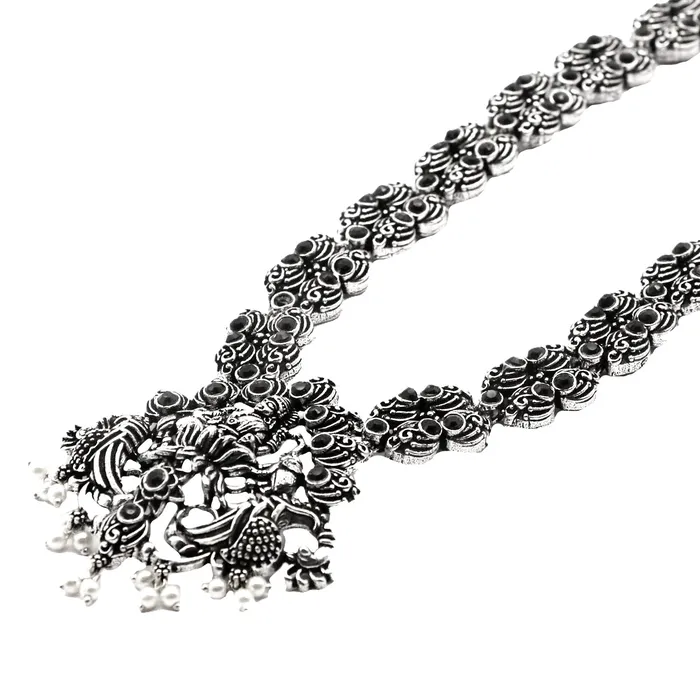 Teejh Odika Black Stone Temple Work Necklace Set Teejh Necklaces Teejh Odika Black Stone Temple Work Necklace Set Teejh Necklaces