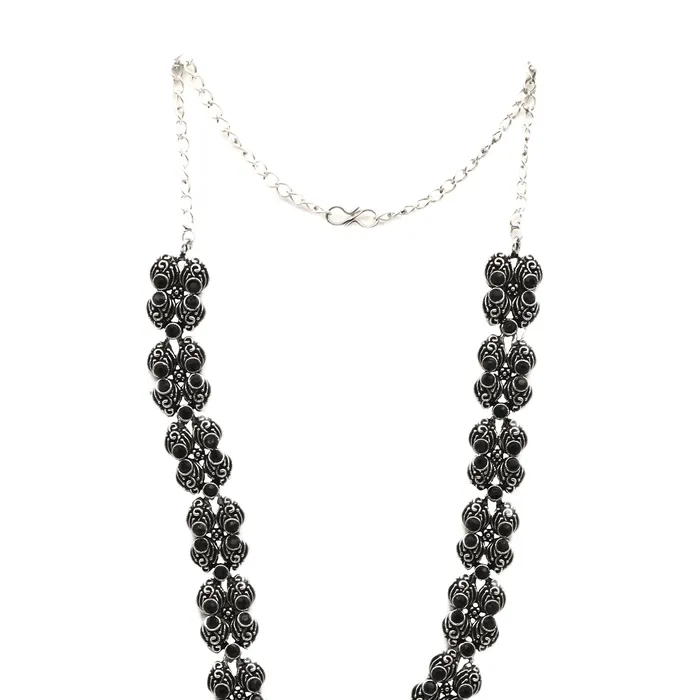 Teejh Odika Black Stone Temple Work Necklace Set Teejh Necklaces Teejh Odika Black Stone Temple Work Necklace Set Teejh Necklaces