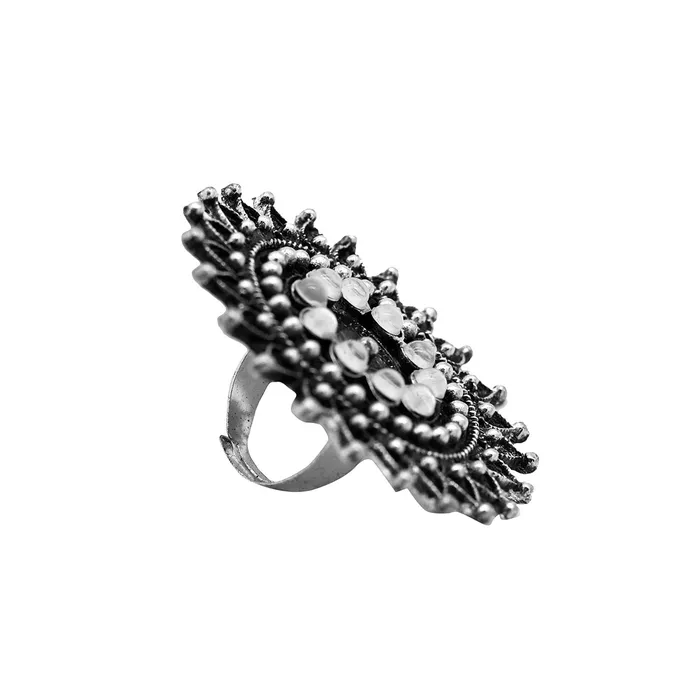 Teejh Panchala Oxidised Silver Jewellery Gift Set Teejh Rings