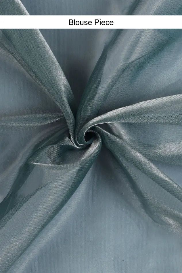 Teejh Powder Blue Tissue Saree Teejh Rings