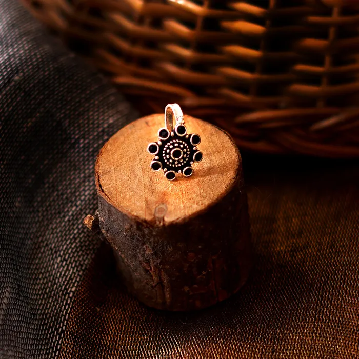 Teejh Rings Teejh Aagamya Black Stone Silver Oxidised Nose Pin Teejh Rings Teejh Aagamya Black Stone Silver Oxidised Nose Pin