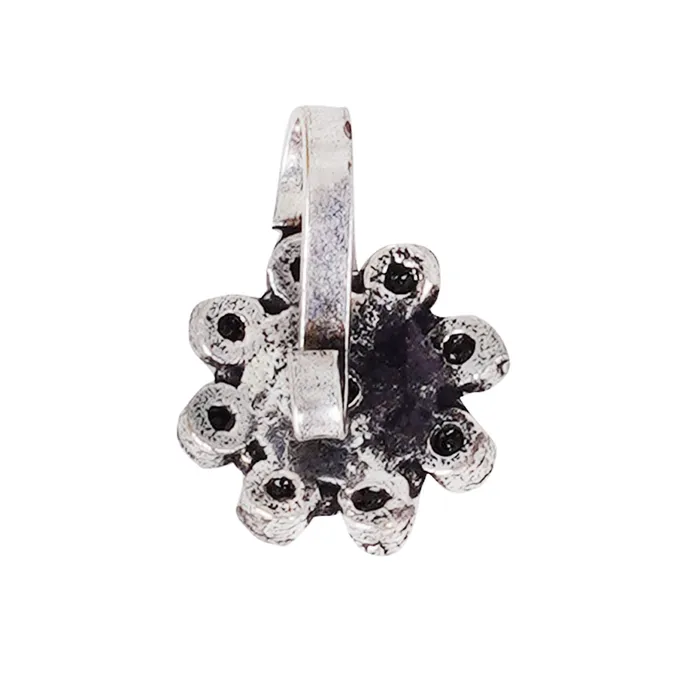 Teejh Rings Teejh Aagamya Black Stone Silver Oxidised Nose Pin Teejh Rings Teejh Aagamya Black Stone Silver Oxidised Nose Pin