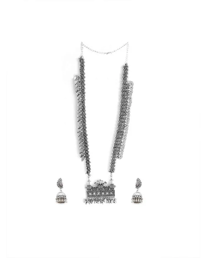 Teejh Tanam Silver Oxidised Jewelry Gift Set Teejh Rings