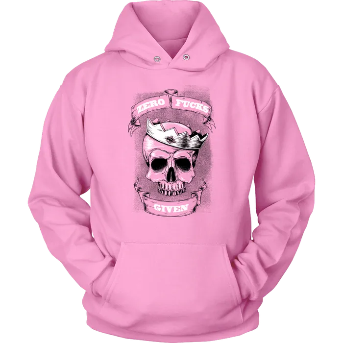 teelaunch Rings ZERO CROWNED SKULL HOODIE PINK