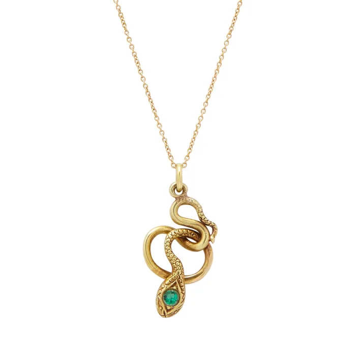 The FB Yellow Gold Snake Charmer Necklace Fox Bond Originals Necklaces