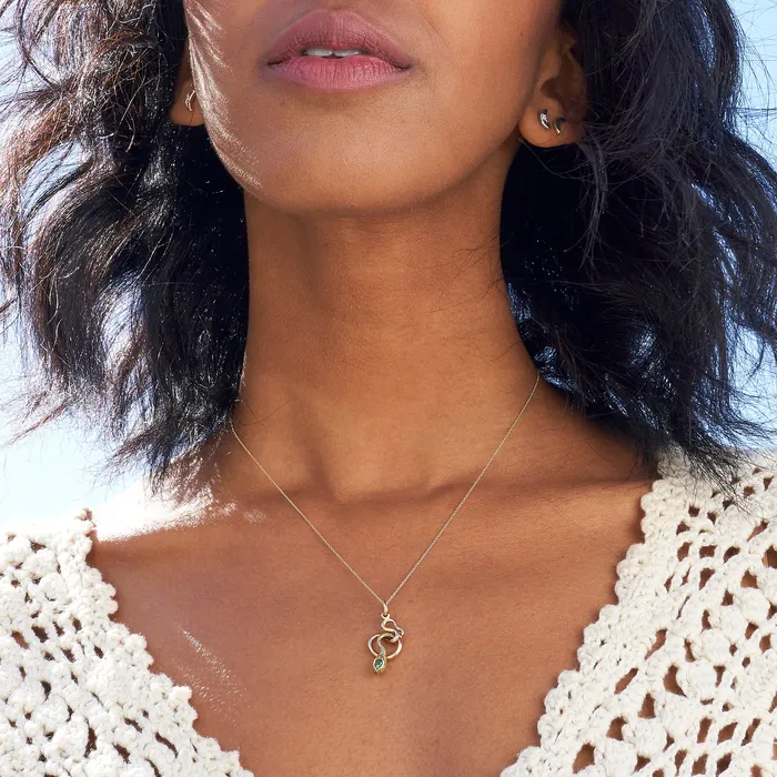 The FB Yellow Gold Snake Charmer Necklace Fox Bond Originals Necklaces