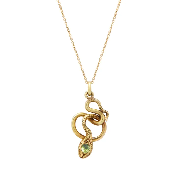 The FB Yellow Gold Snake Charmer Necklace Fox Bond Originals Necklaces
