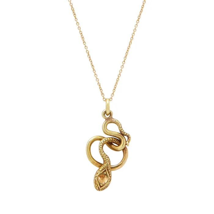 The FB Yellow Gold Snake Charmer Necklace Fox Bond Originals Necklaces