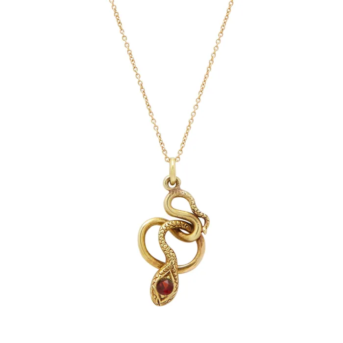 The FB Yellow Gold Snake Charmer Necklace Fox Bond Originals Necklaces