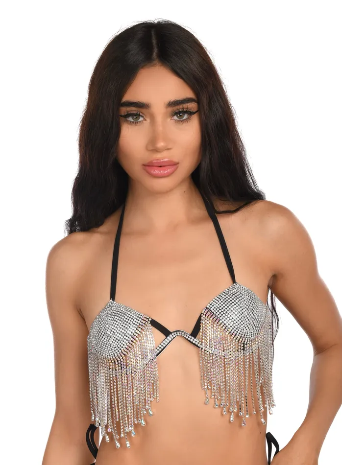 THE LUMI SHOP Black Moonlight Rhinestone Top Earrings