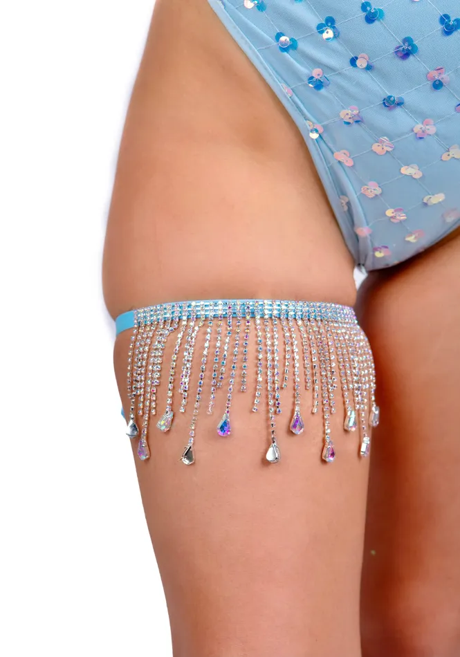THE LUMI SHOP Blue Rhinestone Leg Wrap Rings