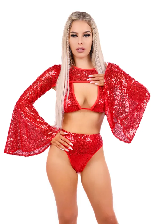 THE LUMI SHOP Earrings Ruby Goddess Sequin Set 3 pcs