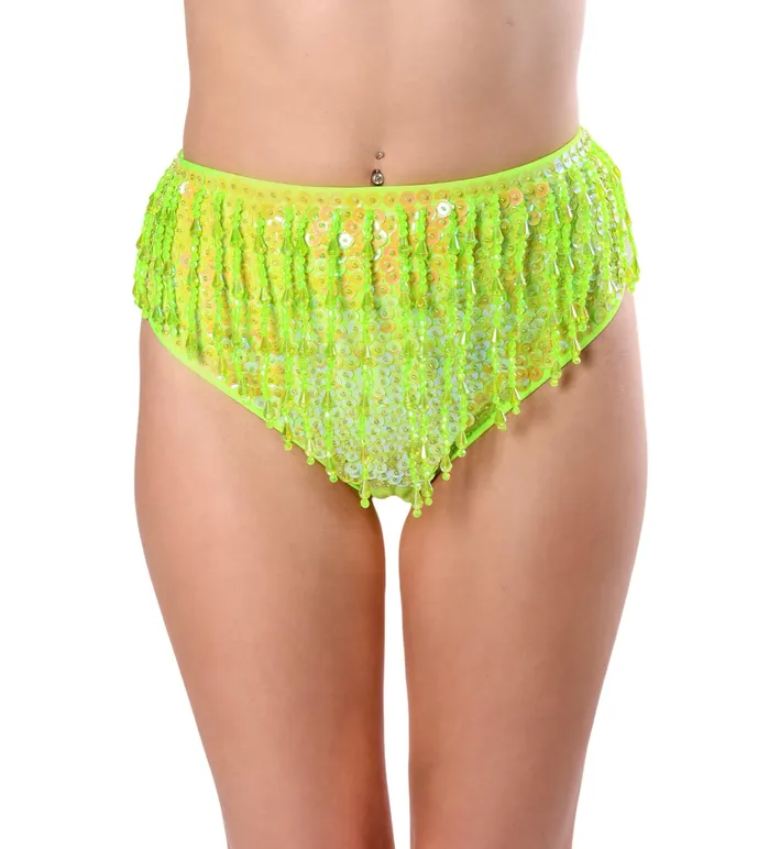 THE LUMI SHOP Hand Stitched Sequin Bottoms Neon Lime Earrings