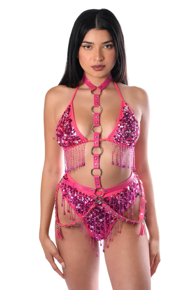 THE LUMI SHOP Necklaces Rose Pink Cross Body Harness