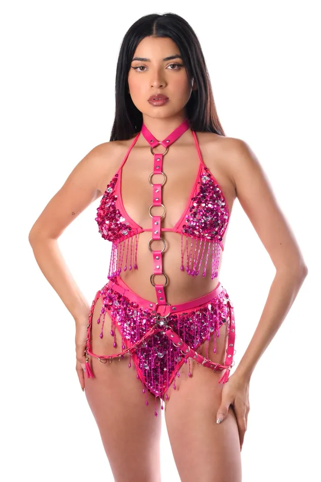 THE LUMI SHOP Necklaces Rose Pink Cross Body Harness