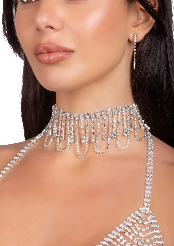 THE LUMI SHOP Necklaces Silver Moonlight Rhinestone Necklace