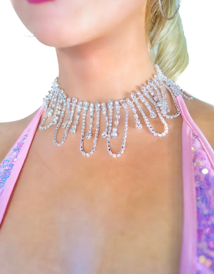 THE LUMI SHOP Necklaces Silver Moonlight Rhinestone Necklace THE LUMI SHOP Necklaces Silver Moonlight Rhinestone Necklace
