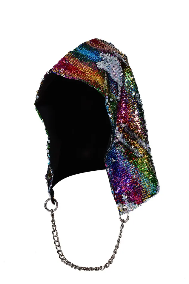 THE LUMi SHOP Reversible Sequin Hood Dreamy Rainbow Necklaces
