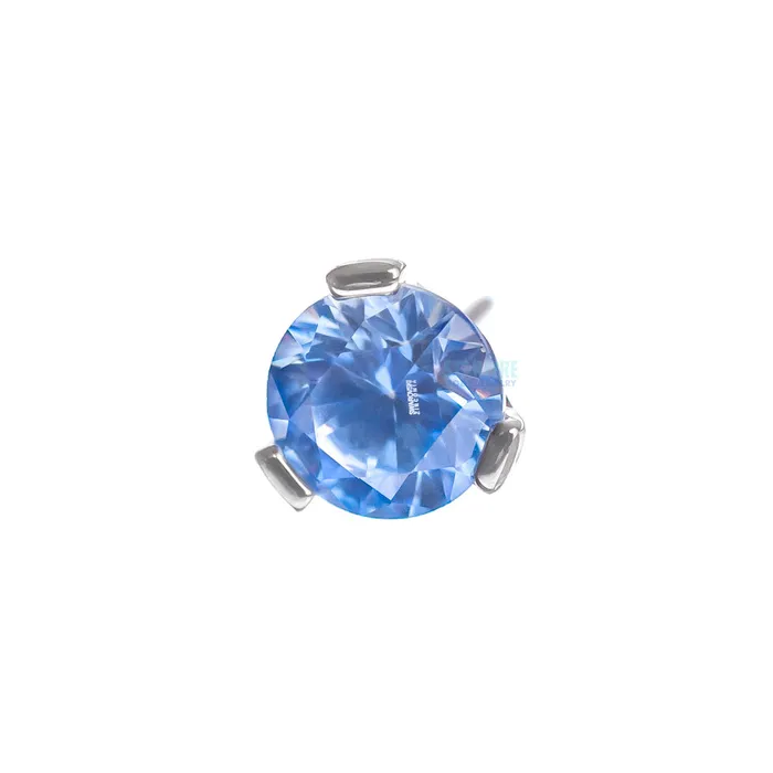 threadless 3mm 3 ProngSet Round Faceted Gem End Industrial Strength IS Rings