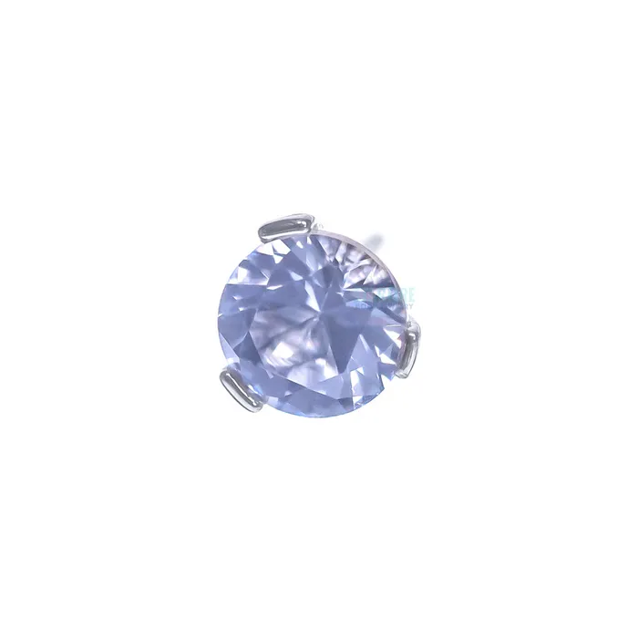 threadless 3mm 3 ProngSet Round Faceted Gem End Industrial Strength IS Rings