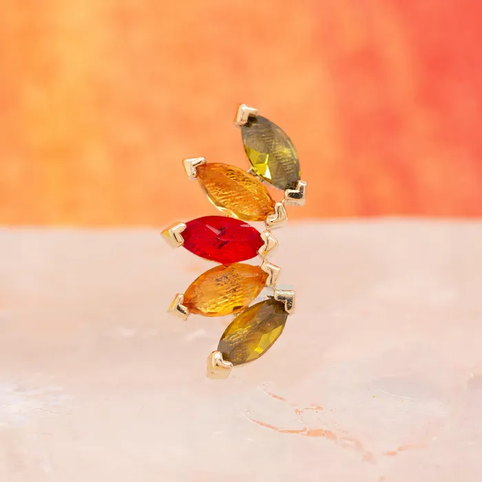 threadless Bella Pin in Gold Natural Mystic Collection Tawapa Earrings