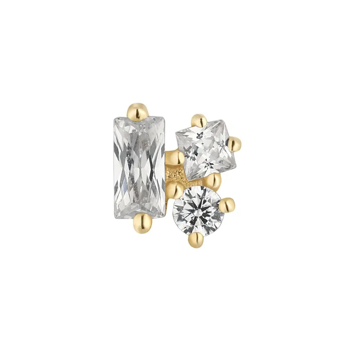 threadless Mood End in Gold with CZs Buddha Jewelry Organics Earrings