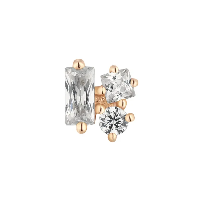threadless Mood End in Gold with CZs Buddha Jewelry Organics Earrings
