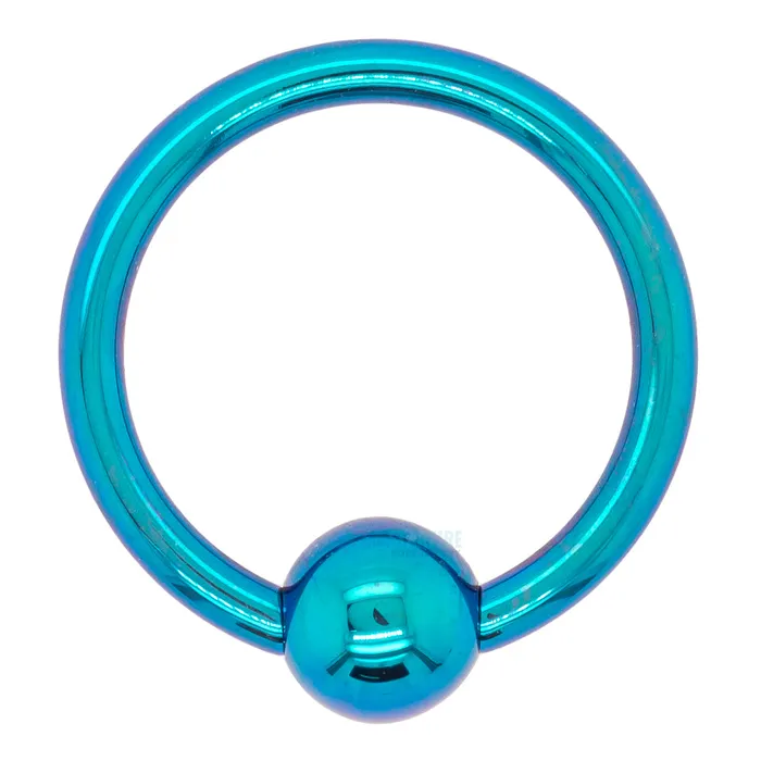 Titanium Captive Bead Ring CBR Teal Anatometal Rings