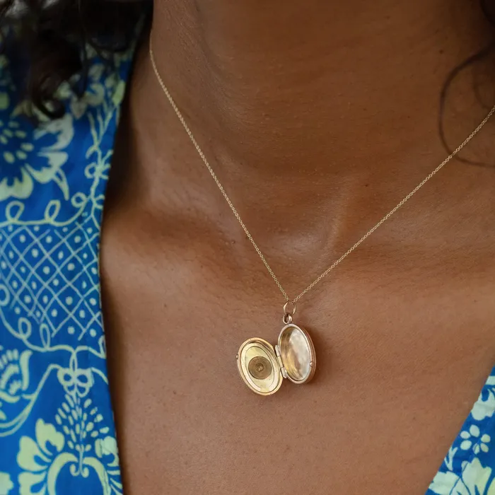 Victorian 14k Gold and Yellow Sapphire Locket Antique Necklaces