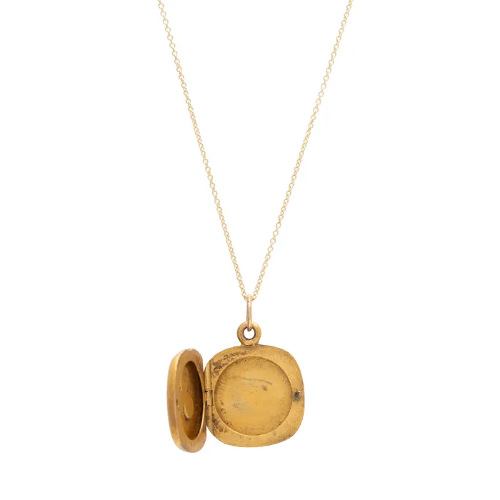 Vintage Necklaces Turquoise Clover and 10k Gold Locket