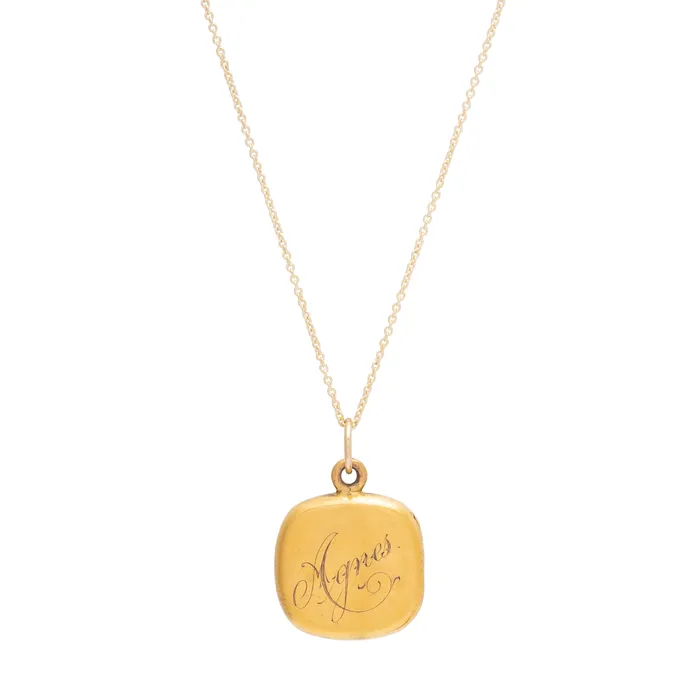 Vintage Necklaces Turquoise Clover and 10k Gold Locket