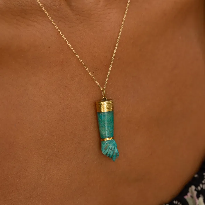 Vintage PreStyled Sets Amazonite and 18k Gold Figa Charm