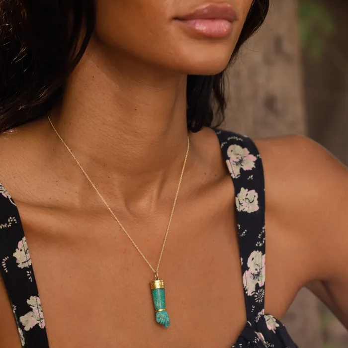 Vintage PreStyled Sets Amazonite and 18k Gold Figa Charm