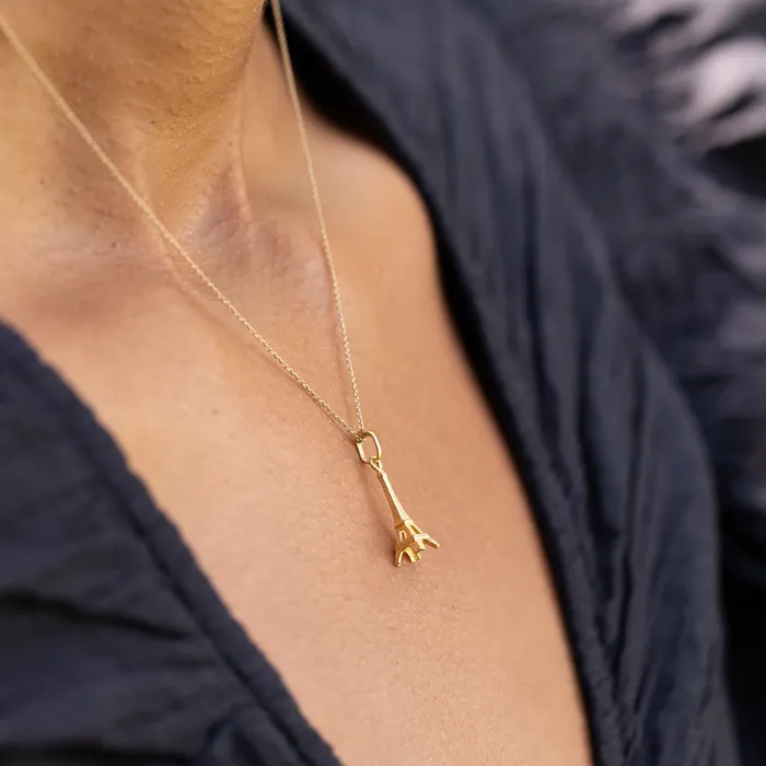 Vintage PreStyled Sets French Eiffle Tower 18K Gold Charm