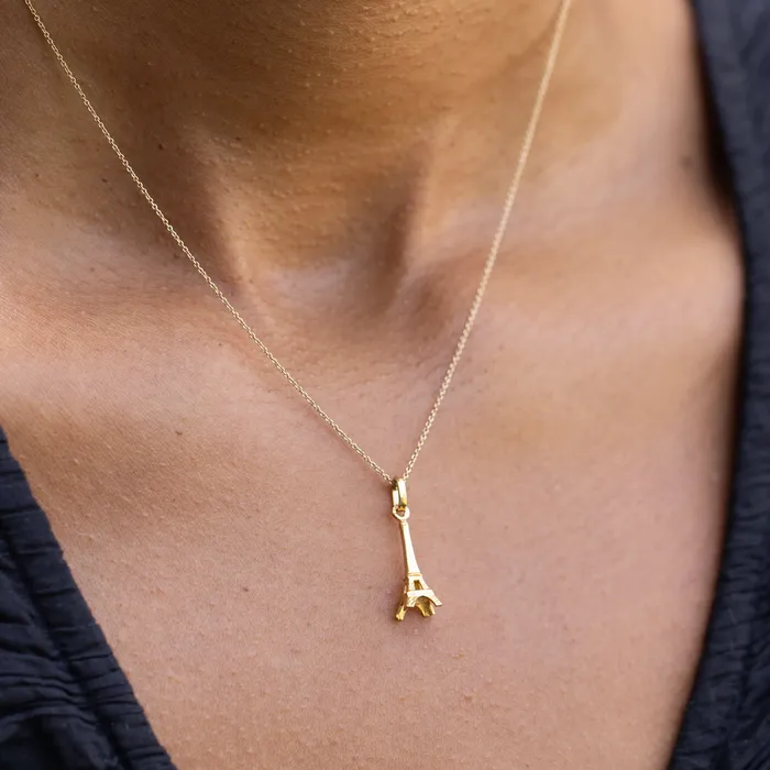 Vintage PreStyled Sets French Eiffle Tower 18K Gold Charm