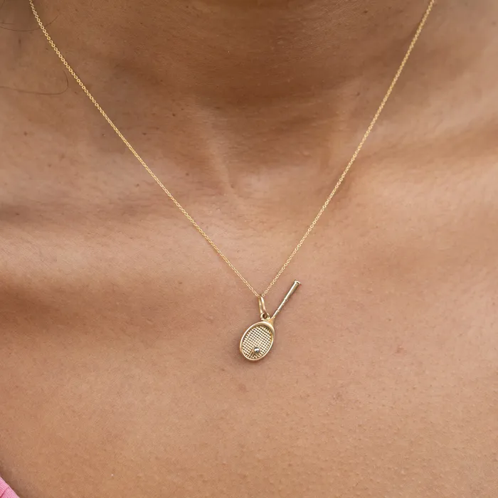 Vintage PreStyled Sets Tennis Racket and Ball 14k Gold Charm