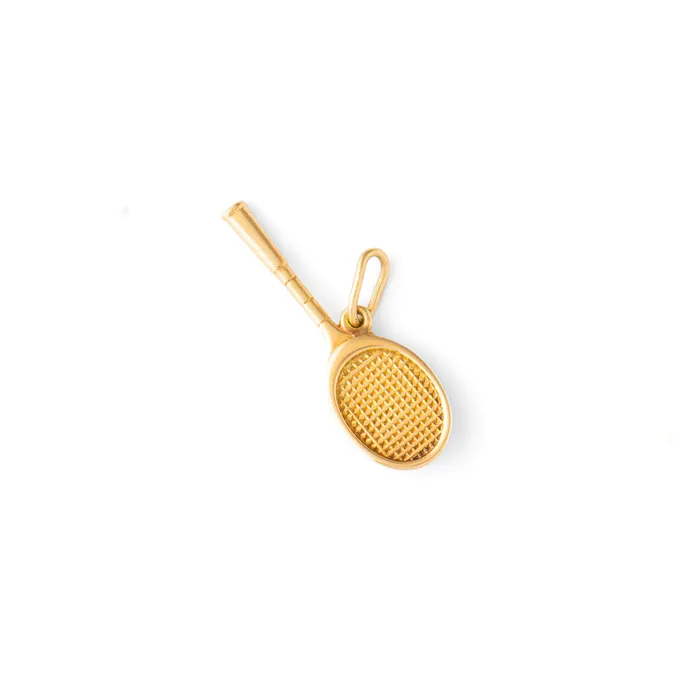 Vintage PreStyled Sets Tennis Racket and Ball 14k Gold Charm
