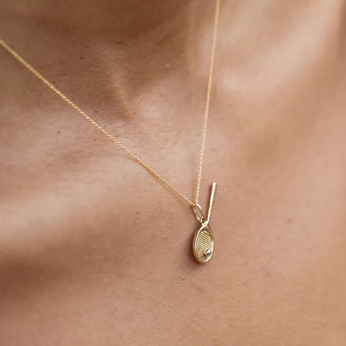 Vintage PreStyled Sets Tennis Racket and Ball 14k Gold Charm