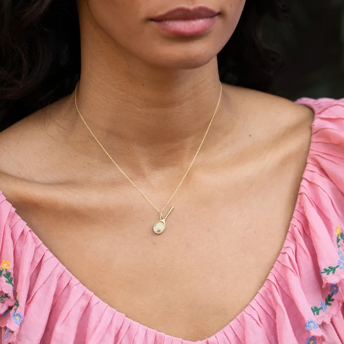 Vintage PreStyled Sets Tennis Racket and Ball 14k Gold Charm