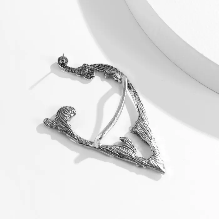 01 Earrings E1662 Silver Decorated SINGLE LEFT EAR Earring