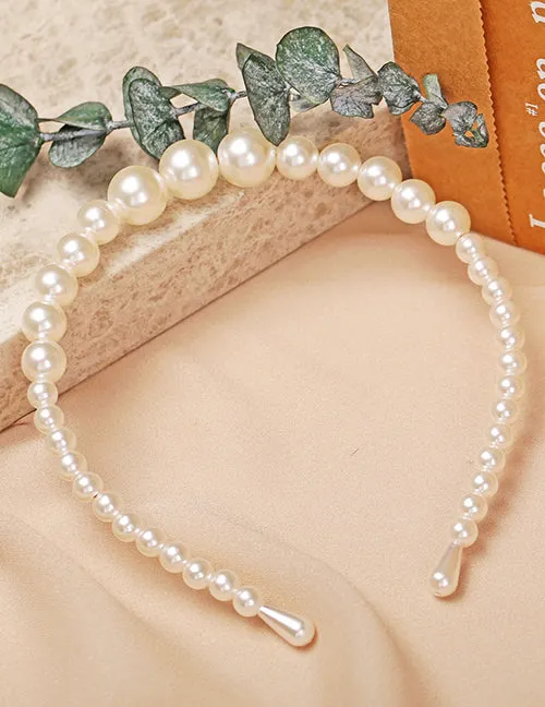 01 H731 Large Pearl Hair Band Rings