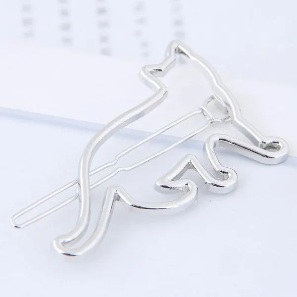 01 Necklaces H161 Silver Cat Hair Clip